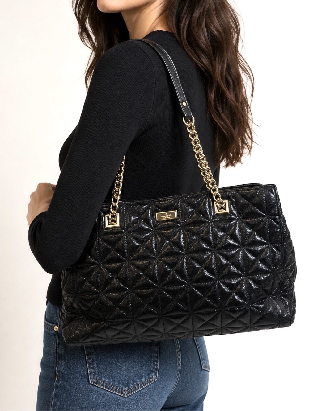 Kate Spade New York Sedgewick Place Leather Phoebe Black Shoulder Bag Purse